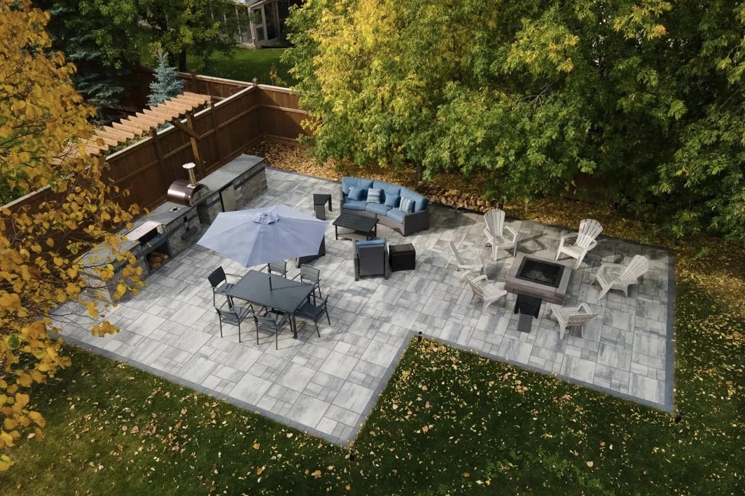 interlock patio in backyard