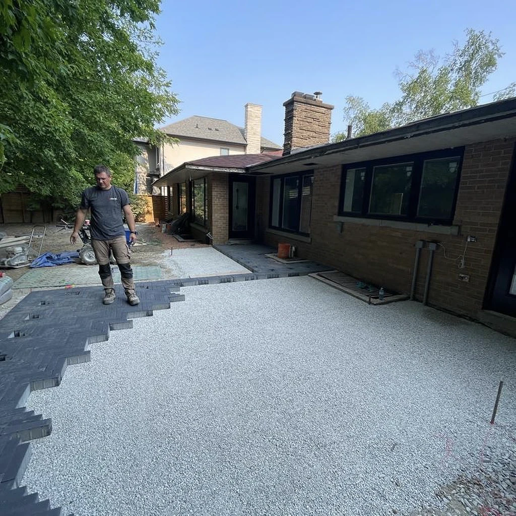interlock patio in progress