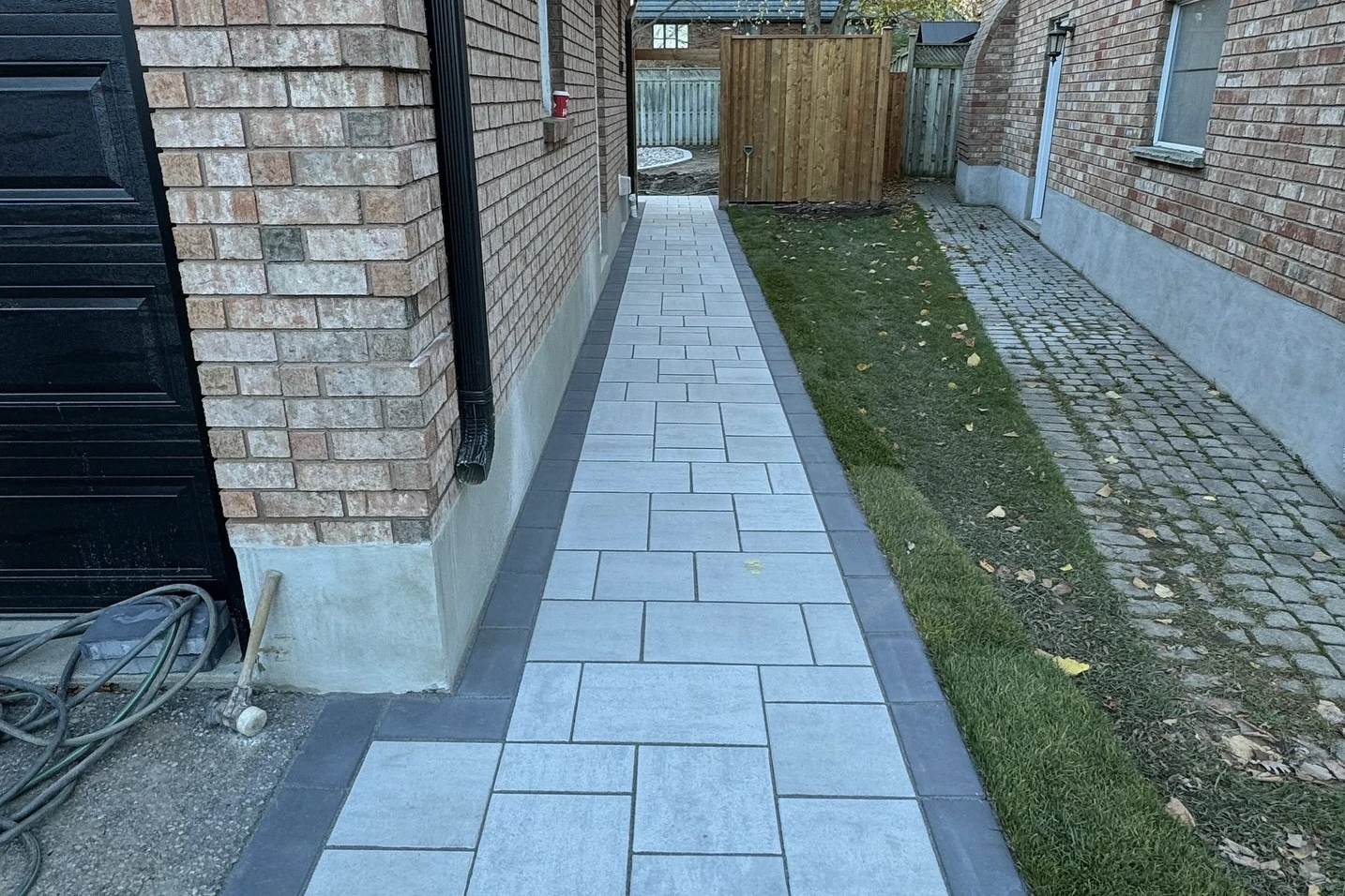 interlock walkway beside the house